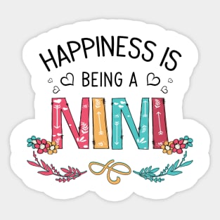 Happiness Is Being A Nini Wildflowers Valentines Mothers Day Sticker